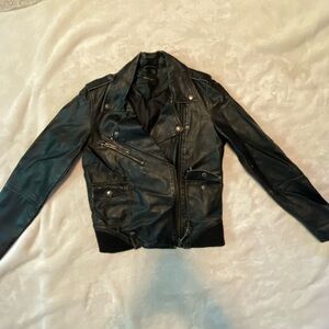 Members Only black faux leather jacket